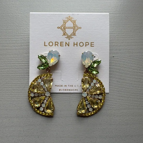 Loren Hope Lemon Drop Crystal Earrings - Picture 1 of 2